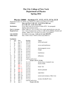 The City College of New York Department of Physics Spring 2016