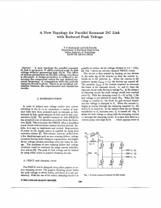 A new topology for parallel resonant DC link with reduced peak