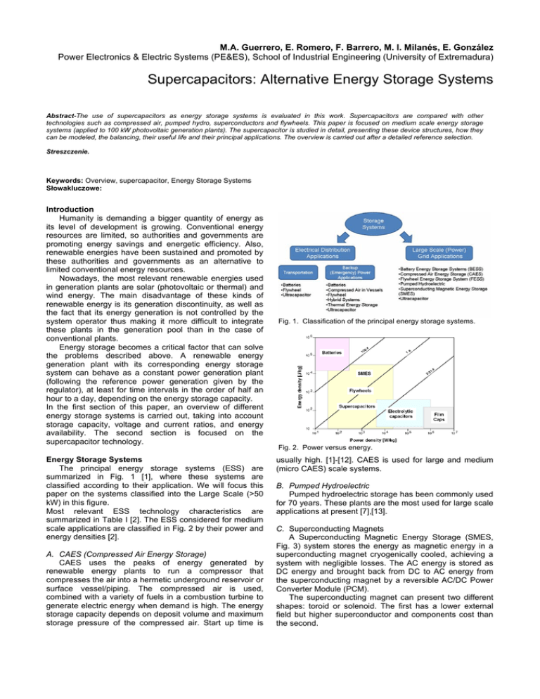 Supercapacitors: Alternative Energy Storage Systems