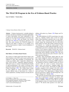 The TEACCH Program in the Era of Evidence