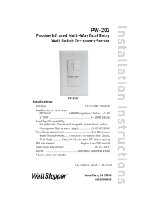 PW-203 Passive Infrared Multi-Way Dual Relay Wall