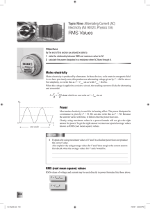 RMS Values - WHS Moodle