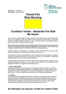 Forest Fire Risk Warning - Department of Agriculture