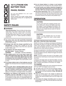 18 v lithium-ion battery pack operation safety rules