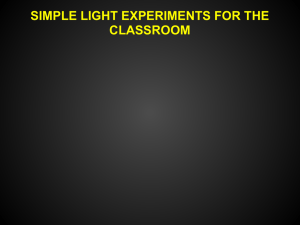 simple light experiments for the classroom