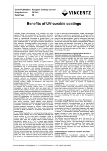 Benefits of UV-curable coatings