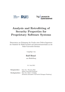 Analysis and retrofitting of security properties for proprietary software