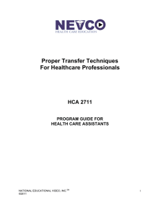 Proper Transfer Techniques For Healthcare Professionals