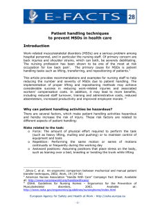 Patient handling techniques - EU-OSHA