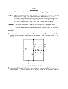 ET304a Laboratory 5 Thevenin`s and Norton`s Theorem and the