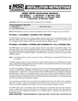 MSD 8950 RPM Switch Installation Instructions