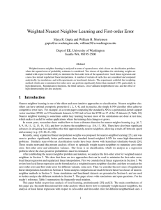 Weighted Nearest Neighbor Learning and First-order