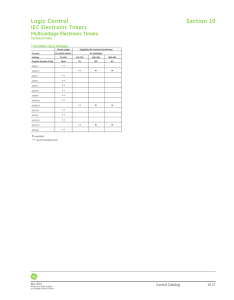 Timer Relays Series NM Technical Data