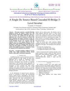 A Single Dc Source Based Cascaded H-Bridge 5- Level