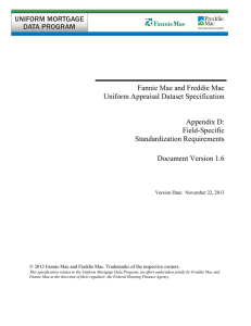UAD Appendix D: Field-Specific Standardization