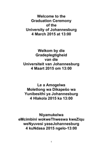 04 March 2015 - University of Johannesburg