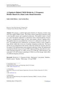 A Gigahertz Digital CMOS Divide-by-N Frequency - Ann Gordon-Ross