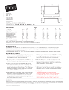 INSTALLATION INFORMATION EMG MODELS: VLPF (G