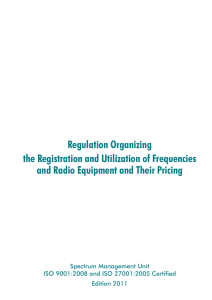 Regulation Organizing the Registration and Utilization of