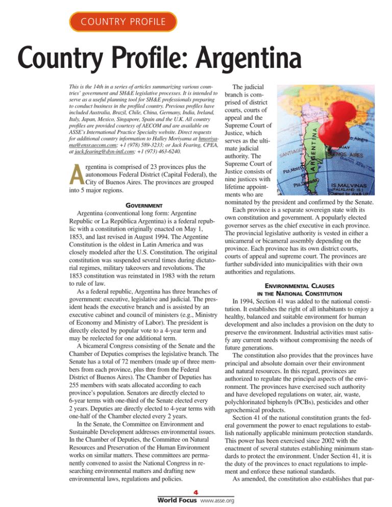 Country Profile Argentina