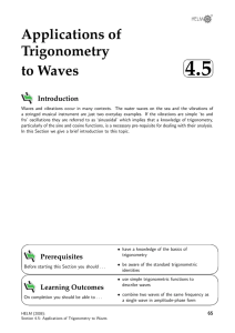 Applications of Trigonometry to Waves