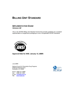 Billing Unit Standard Implementation Guide