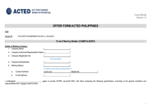 OFFER FORMACTED PHILIPPINES