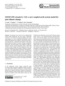 GEOCLIM reloaded (v 1.0): a new coupled earth system model for