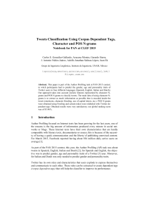 Tweets Classification Using Corpus Dependent - CEUR