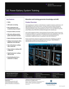DC Power Battery System Training