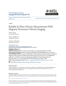 Reliable In-Plane Velocity Measurements With Magnetic Resonance