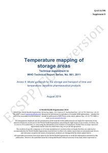 Temperature mapping of storage areas