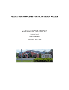 REQUEST FOR PROPOSALS FOR SOLAR ENERGY PROJECT