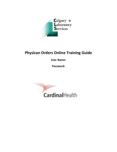 CLS Physician Orders Online Training Guide