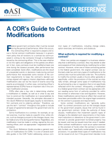 A COR`s Guide to Contract Modifications