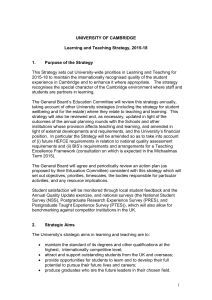 1 UNIVERSITY OF CAMBRIDGE Learning and Teaching Strategy