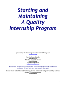 Starting and Maintaining A Quality Internship Program