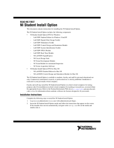 NI Student Install Option Read Me First