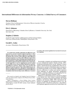 International Differences in Information Privacy Concerns: A Global