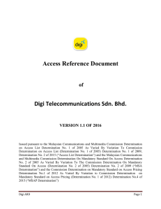 Access Reference Document Digi Telecommunications Sdn. Bhd.