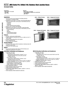 JBES Series 316L Stainless Steel Junction Boxes Catalog Pages