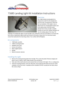 71685 Landing Light Kit Installation Instructions