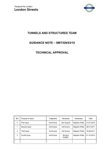 TUNNELS AND STRUCTURES TEAM GUIDANCE NOTE – SMT/GN