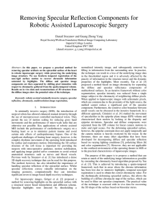 Removing Specular Reflection Components for Robotic Assisted