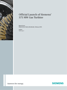 Official Launch of Siemens` 375 MW Gas Turbine