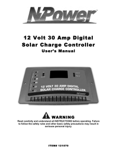 12 Volt 30 Amp Digital Solar Charge Controller