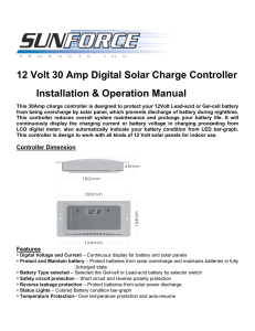 12 Volt 30 Amp Digital Solar Charge Controller Installation