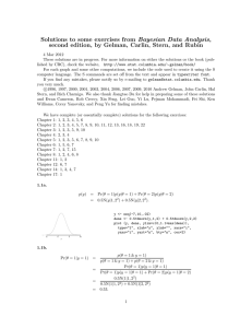 Solutions to some exercises from Bayesian Data Analysis, second