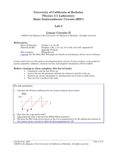 Linear Circuits II