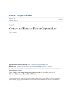 Contract and Fiduciary Duty in Corporate Law